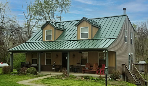 Standing seam in Forest Green