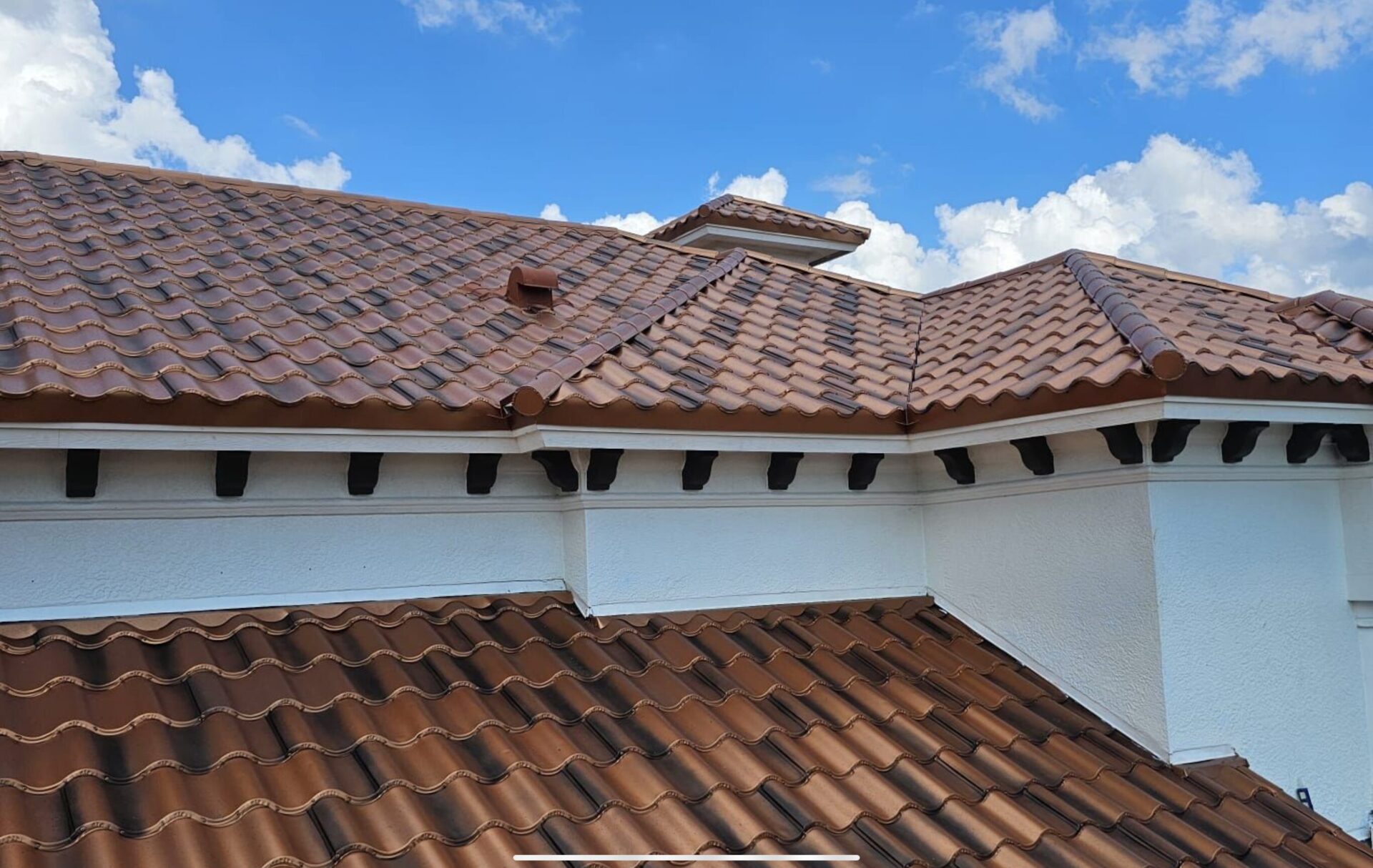 spanish tile metal roof in copper penny color