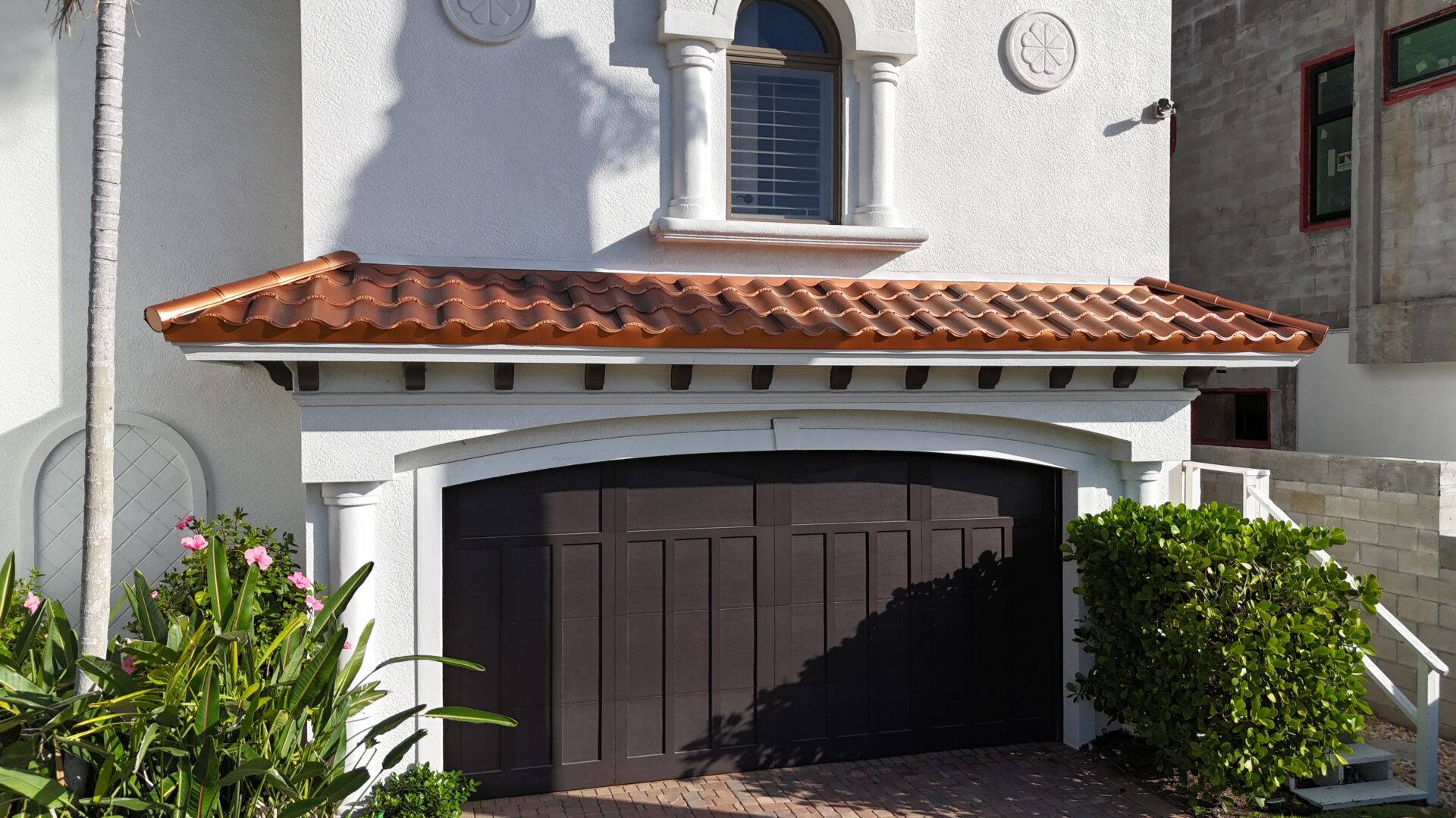 spanish tile metal roof in copper penny color