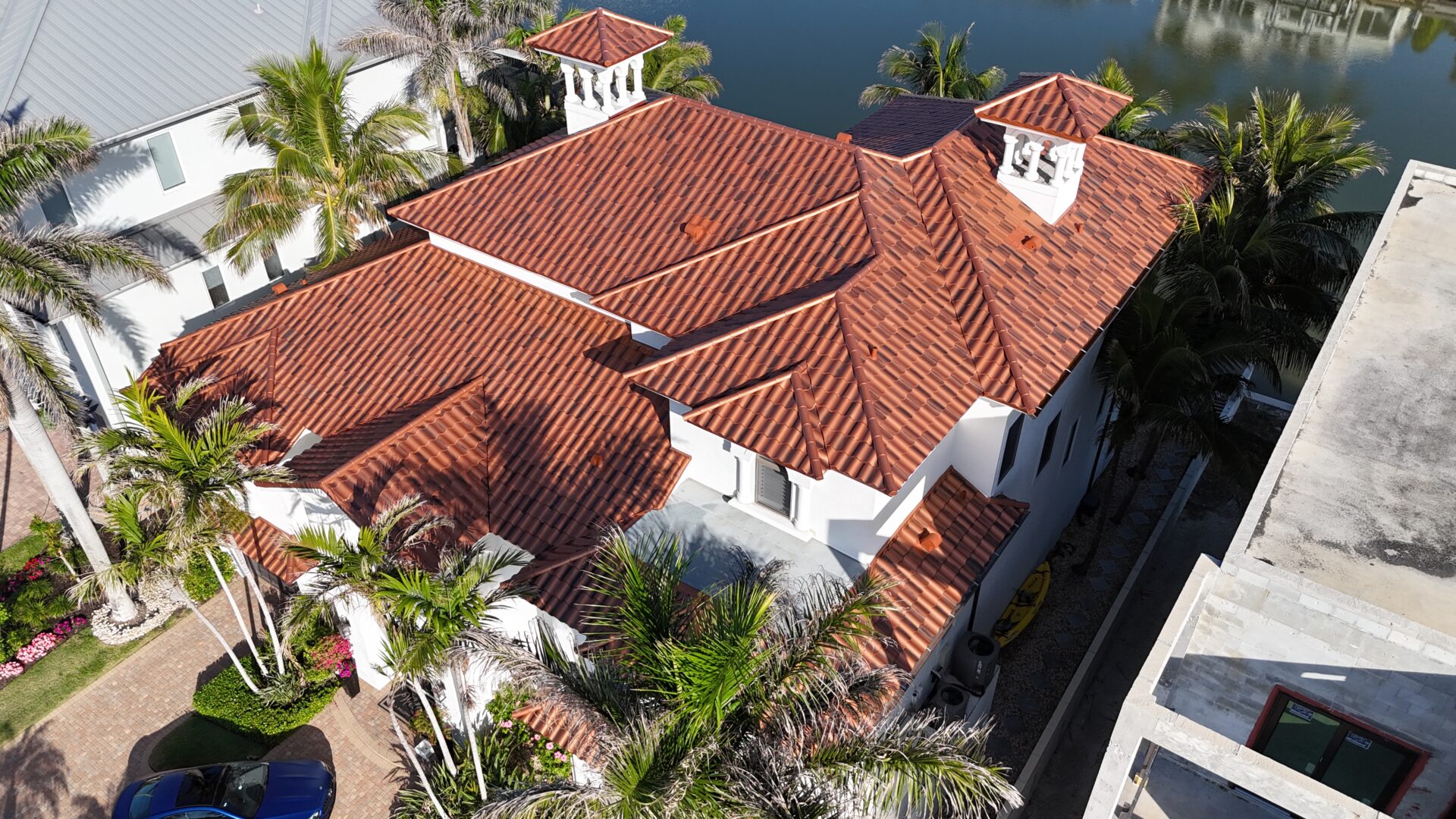 spanish tile metal roof in copper penny color